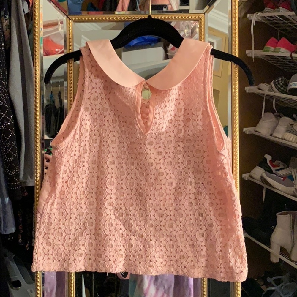 Pink collared lace shirt - Picture 2 of 2